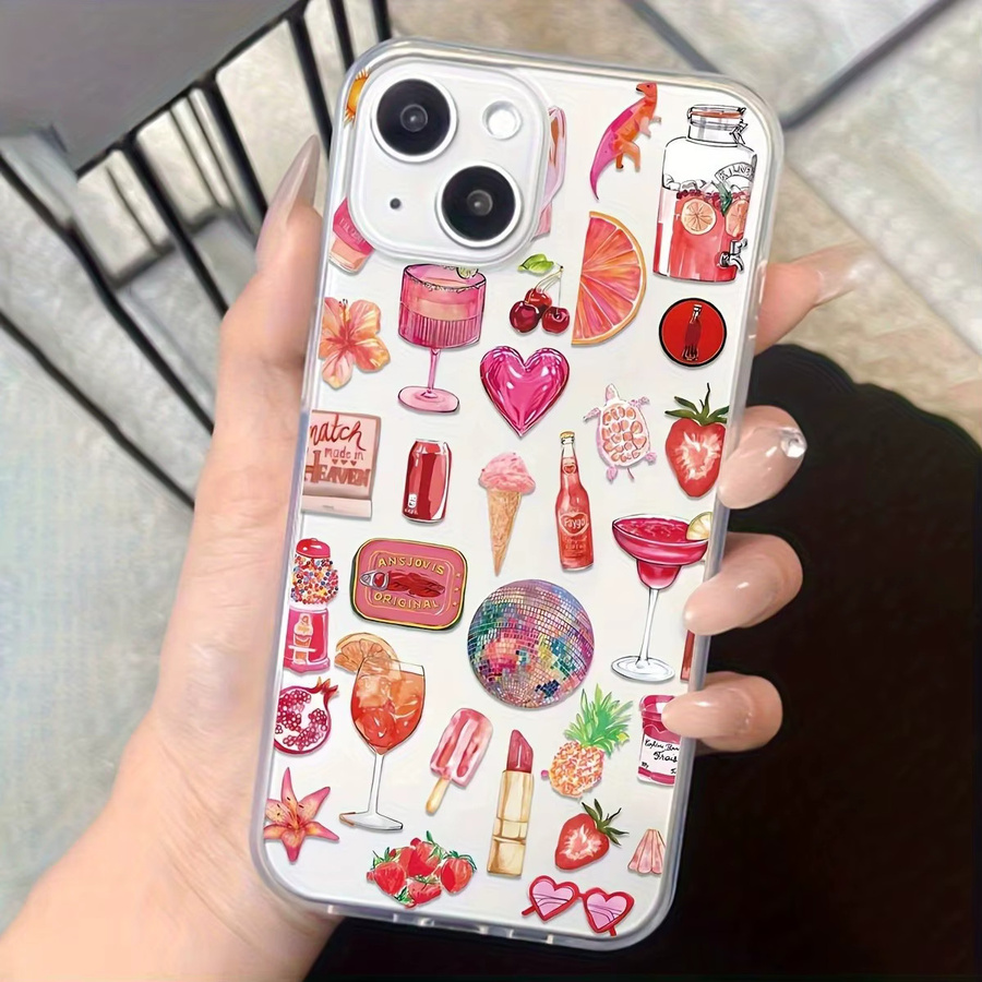 Transparente TPU-Handyhülle mit rotem Herz-Eismuster für iPhone 11 bis iPhone 17 Pro Max - Bild 3