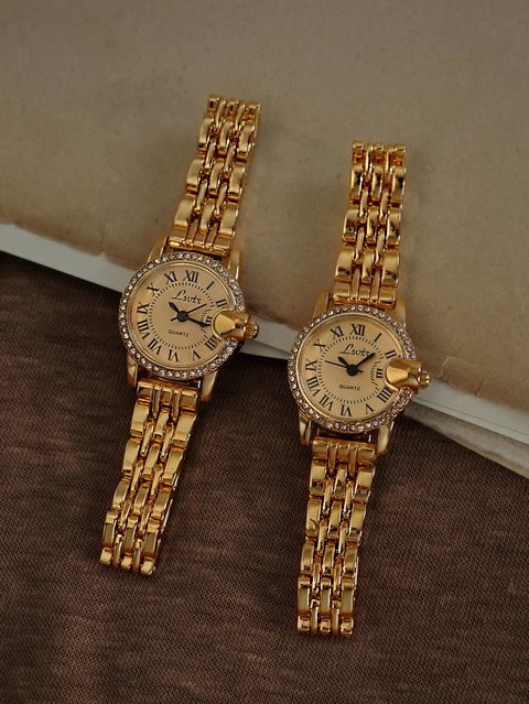 LSVTR Armbanduhr, Quarz, Edelstahl, Gold, Rund, Damen - Bild 1