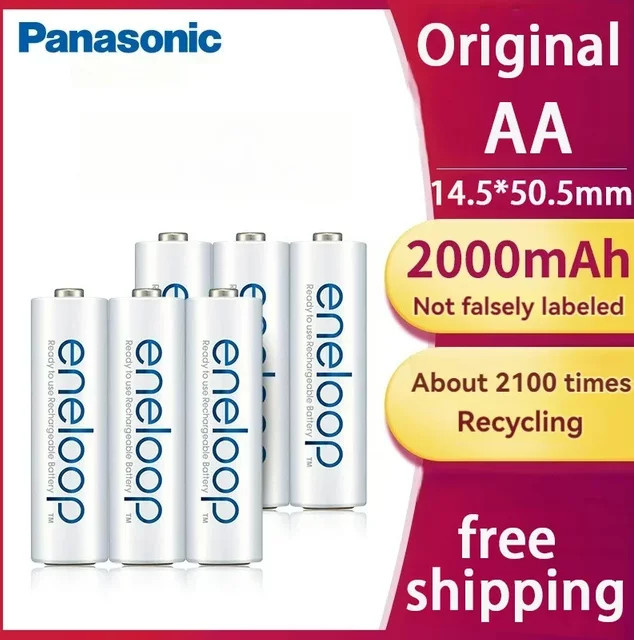 Panasonic Eneloop Original NiMH Akku Set AA und AAA in Weiß, 1,2V, 1900mAh und 800mAh, vorgeladen - Bild 1