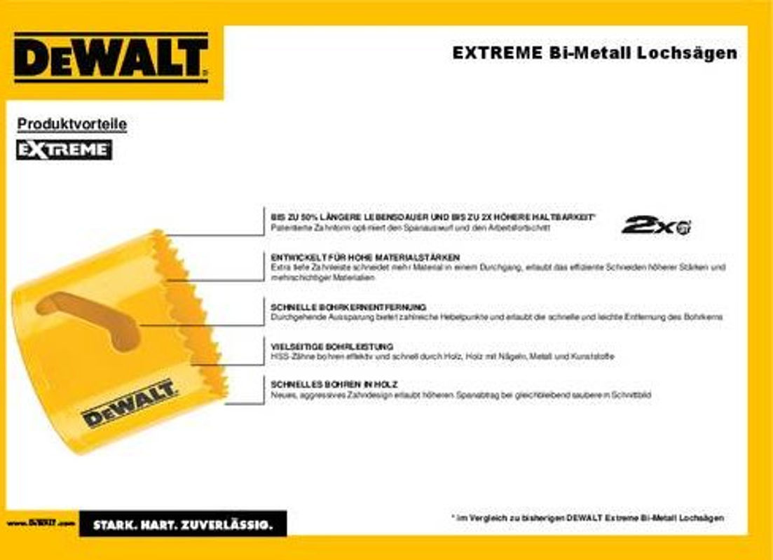 DeWalt Lochsäge Bimetal Gelb Durchmesser: 73 mm - Bild 2