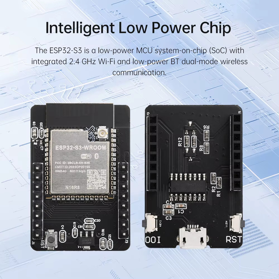 Gaqqee ESP32-S3-CAM WLAN-Bluetooth-Entwicklungsboard-Modul mit ESP32-S3-WROOM-1 N16R8 in Schwarz - Bild 3