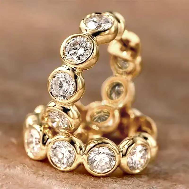 Huitan Creolen, Gold, Zirkonia, Damen - Bild 4
