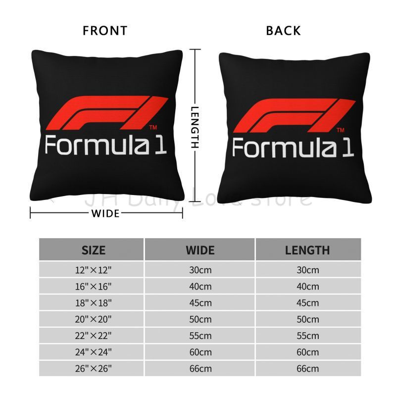 GUOYU HOMEDECOR Kissenbezug mit Formel 1 Logo Aufdruck, Schwarz, Polyester, B/T/H: 45 x 45 x 0 cm - Bild 2