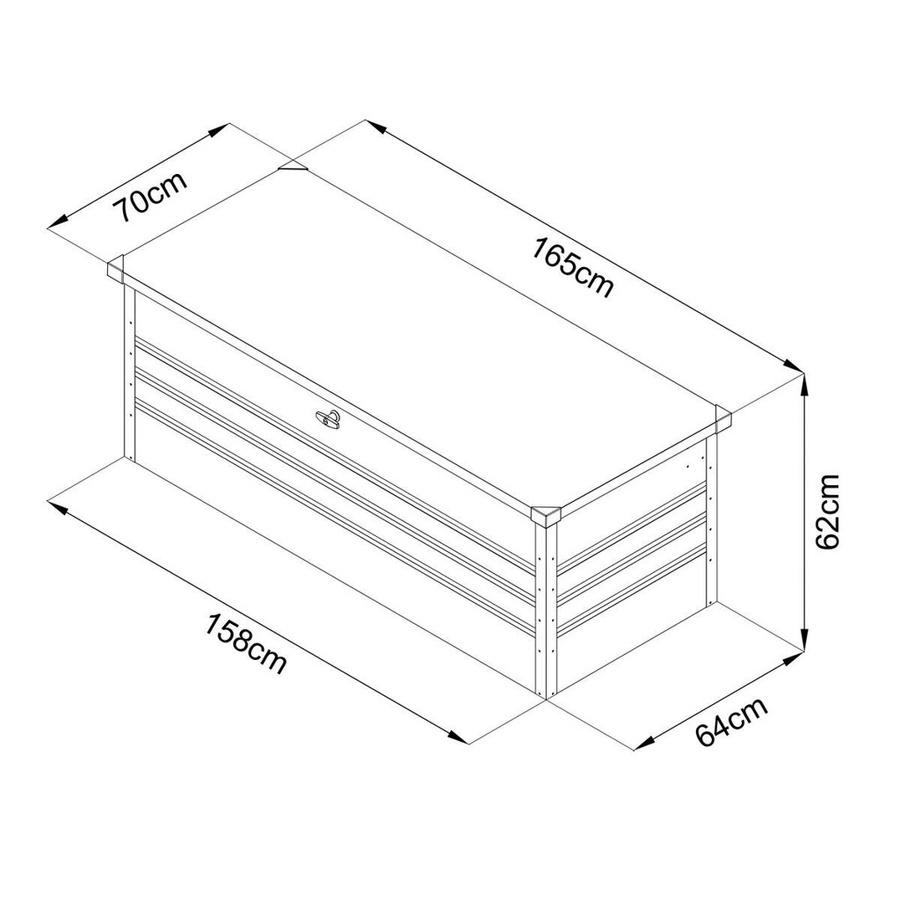 Axi Gartenbox Miles aus Metall in Anthrazit B/H/L: 70 x 62 x 165 cm - Bild 3