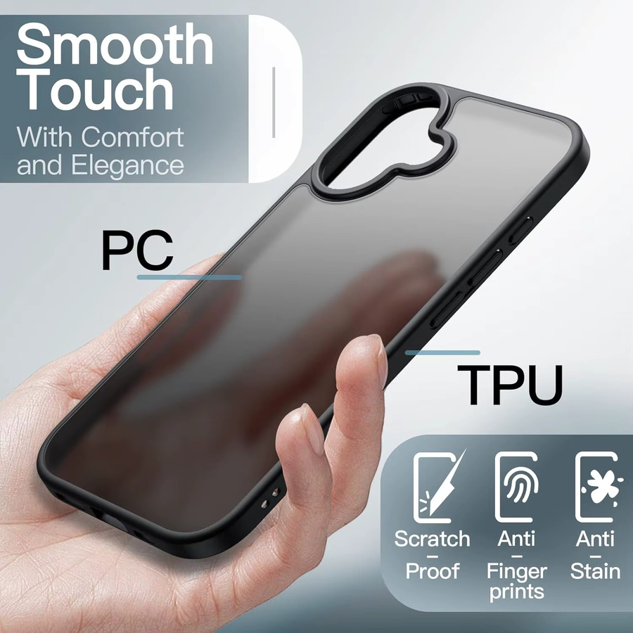 Stoßfeste matte Handyhülle von NYFundas für iPhone 17 Air 16 Pro Max 15 Plus 14 13 12 in Transparent, Blau oder Schwarz - Bild 5