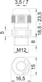 OBO Verschraubung Vollmetrisch V-TEC VM12 SGR - Bild 1