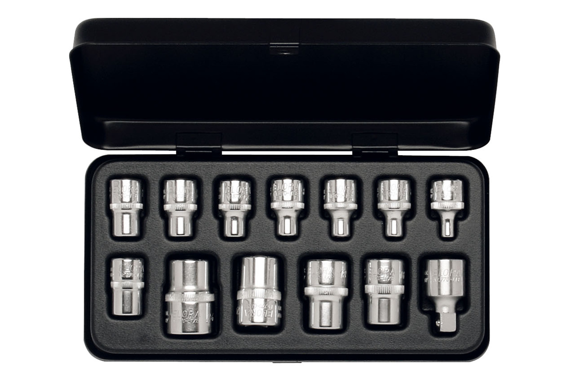 Elora Steckschlüssel-Satz TORX 13-teilig 3/8 Zoll in Silber, ELORA-877-TXE - Bild 1
