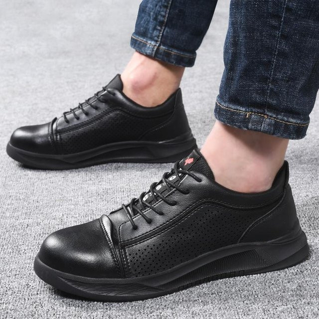 Avant-garde Arbeitssicherheitsschuhe für Herren in Schwarz, durchtrittsicher mit Stahlkappe und Kevlar-Einlegesohle, Größe 39 - Bild 1