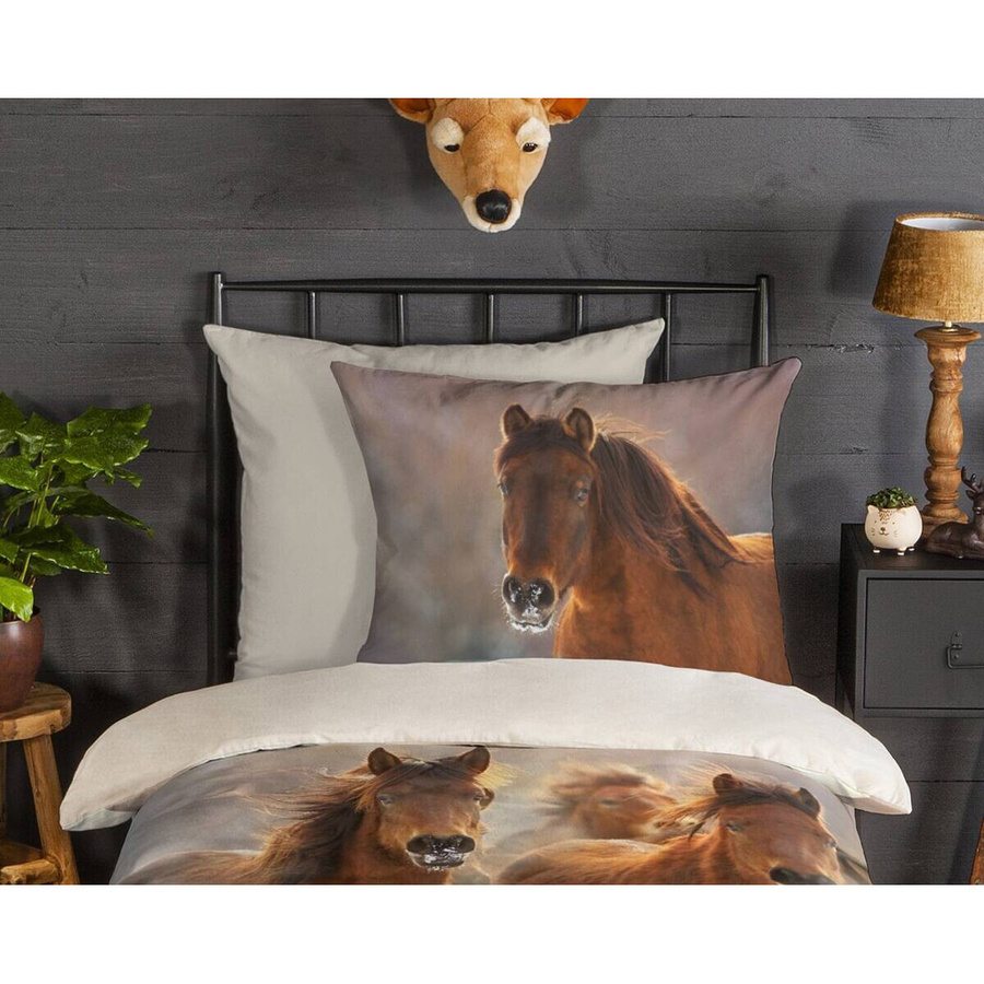 Baumwoll Bettwäsche Good Morning Ponies Flanell Mehrfarbig B/L: 135 x 200 cm mit Kissenbezug 80 x 80 cm - Bild 2