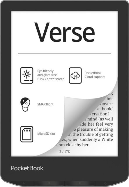 PocketBook Verse E-Book Reader mit 6 Zoll E Ink Display, 8 GB Speicher, Grau - Bild 1