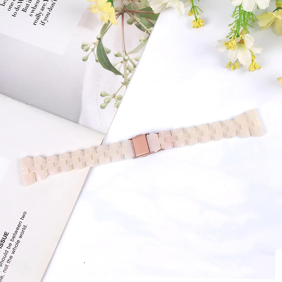 QCTOG Uhrenarmband Kunststoff, Transparentes Harz, Weiß, Unisex - Bild 2