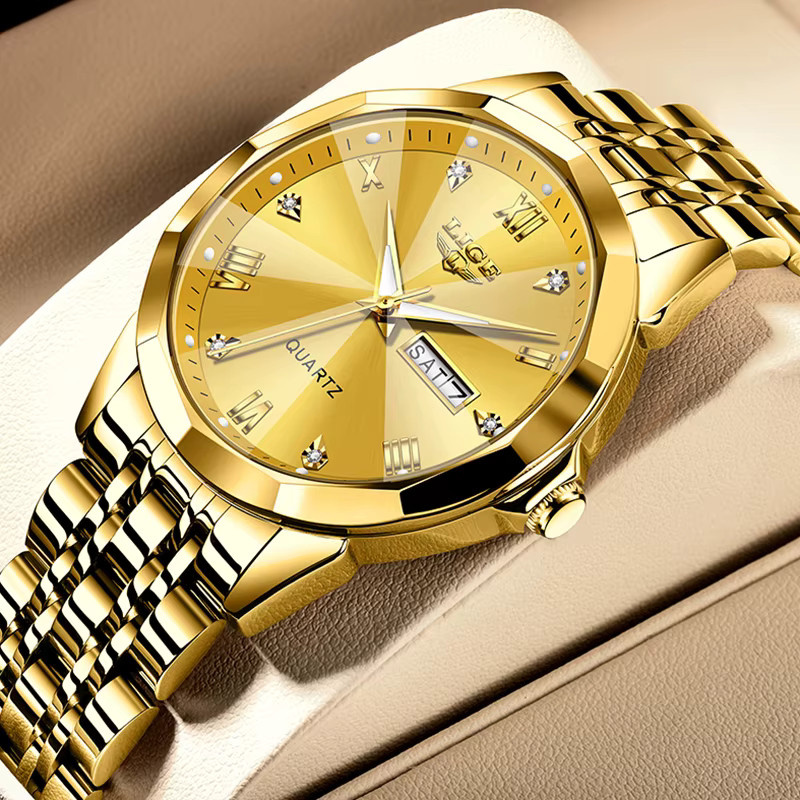 Lige Chronograph, Quarz, Edelstahl, Gold, Silber, Damen - Bild 3