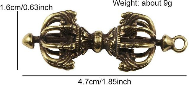 Binchi Retro Vajra Stößel Buddha Ornament aus Messing in Schwarz und Gold - Bild 1