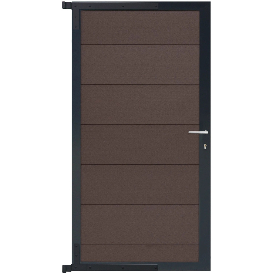 GartenLand Steckzauntor Ameland aus WPC und Aluminium in Schokobraun und Anthrazit, B: 90 cm, H: 175 cm - Bild 2