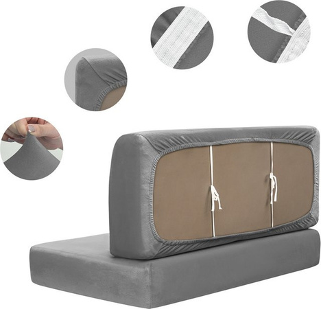 WANERQU 2er-Set Stretch-Samt Sofa-Abdeckungen für Wohnmobile und Camper, weiche Sitz- und Rückenlehnenbezüge