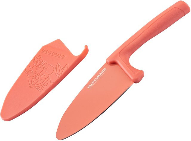 Fackelmann Kinderkochmesser Mini Cooking Meerjungfrau mit Klingenschutz, 2-teiliges Set, Orange - Bild 1