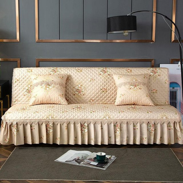 WTEMPO Armloser Sofabezug in Beige, Maschinenwaschbarer Couchbezug und Schonbezug, Breite: 140 cm - Bild 1