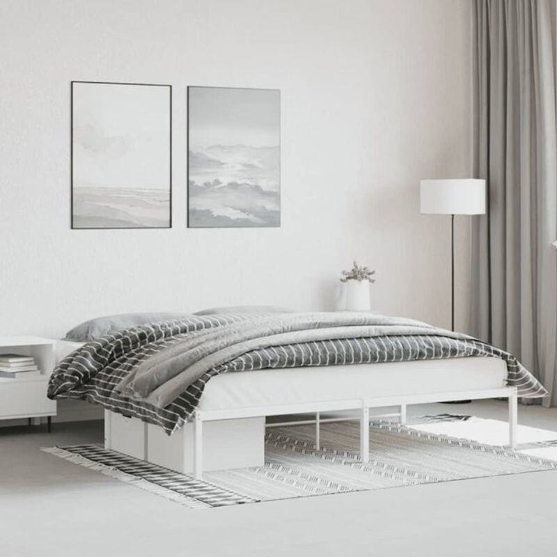 Vidaxl Metallbett in Weiß im klassischen und minimalistischen Design, B/T/H: 180 x 200 cm - Bild 1
