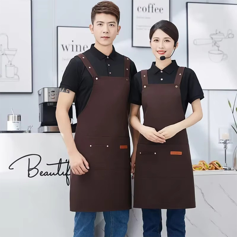 Wasserdichte Designer Schürze von YxFeiluom in Rot für Barista, Kellner und Maniküre, Unisex - Bild 2