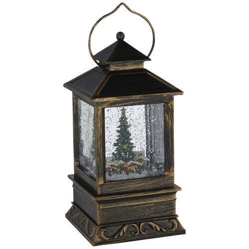 Konstsmide LED Schneelaterne eckig in Braun mit warmweißem Licht, Höhe: 22 cm - Bild 5