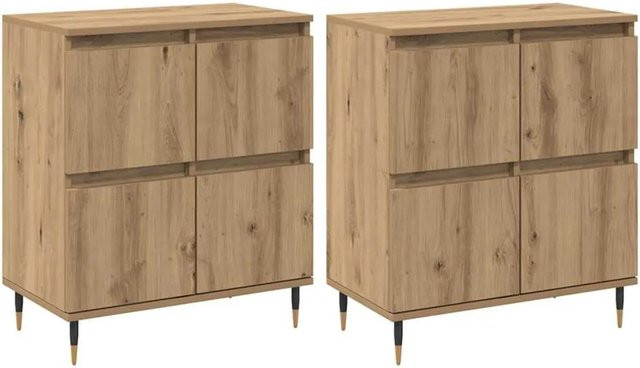 Set aus 2 vidaXL Sideboards in Artisan-Eiche, modern, Holzwerkstoff, Farbe Braun, B/T/H: 120 x 35 x 70 cm - Bild 1
