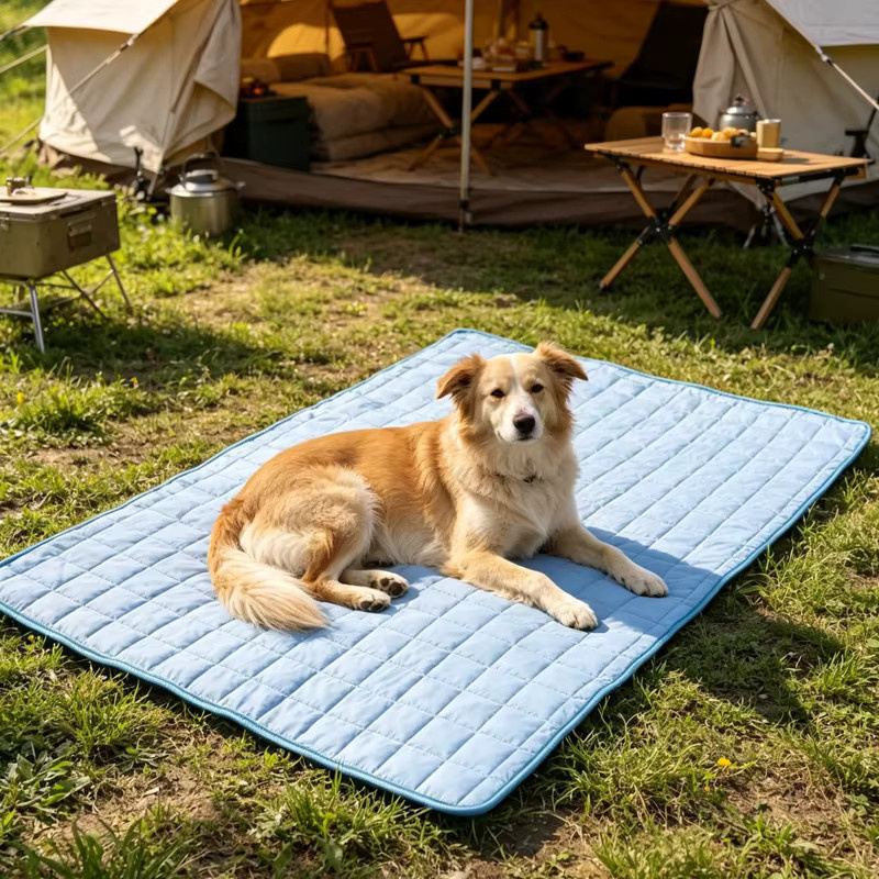 KEMORELA Hundekühlmatte für kleine und große Hunde, atmungsaktives Kühlbett in Blau - Bild 2