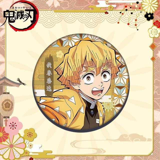 Bandai Demon Slayer Kamado Tanjirou Cosplay Abzeichen Pin, Metall, Weiß - Bild 1