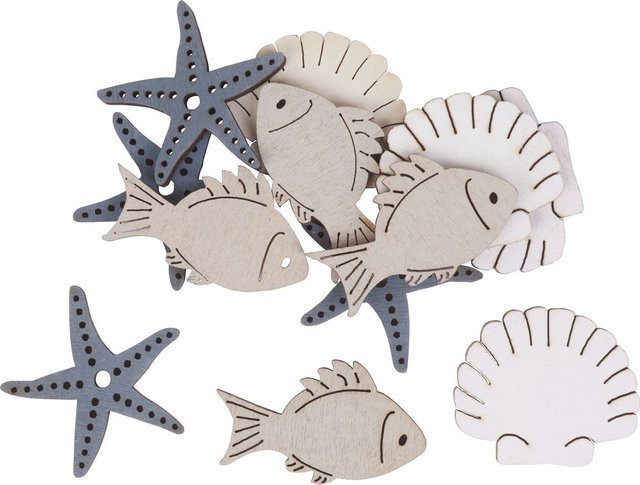 HobbyFun Streuteile Maritim Milow aus Sperrholz in Weiss Blau Grau Multicolour - Bild 1