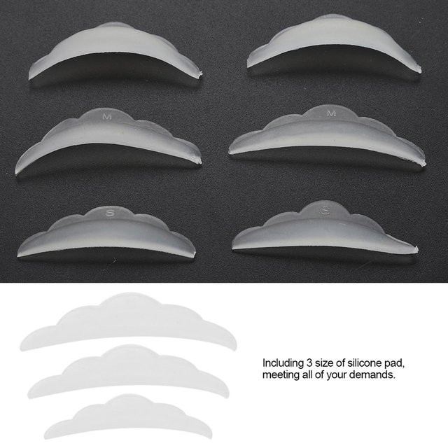 Beautyyy Silikon Schutzpads für Wimpernlifting, 3 Paare, Gray, S-L - Bild 1
