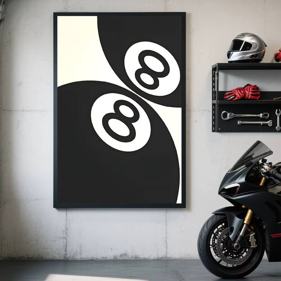 Kayou Poster mit Ballmotiv im Anime-Stil, Schwarz-Weiß Kunstdruck aus Papier, Rechteckig - Bild 5