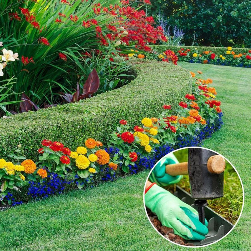 Super Six Kunststoff-Rasenpfähle in Schwarz, 50 Stück, Länge: 20 cm, Verankerungsspikes für Gartennetz und Unkrautbarrieren - Bild 2
