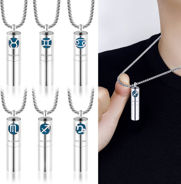 MODKISR Halskette, Medaillon, Edelstahl, Silber, Unisex - Bild 1