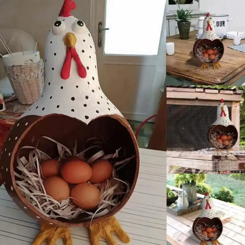 Jiahomily Huhn Ornament als kreative Eierlagerung und Dekoration für Haus und Garten - Bild 4