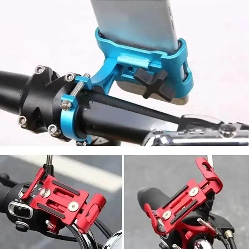 Maerknon Universal Metall Motorrad und Fahrrad Handyhalterung mit 360 Grad Drehung und Anti-Rutsch-Funktion für GPS Navigation in Schwarz - Bild 5