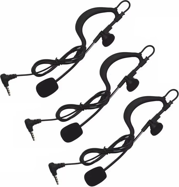 EJEAS Zubehör 3,5mm Klinkenstecker Headset in Schwarz für V6C PRO FBIM V4C PLUS V4 V6 Motorradhelme - Bild 1