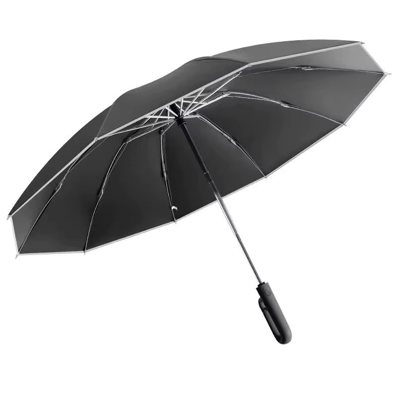 Automatischer Regenschirm von XMSJ mit Doppelschirm-Design und Ringschnallen, faltbar, Farben: Blau und Schwarz - Bild 7