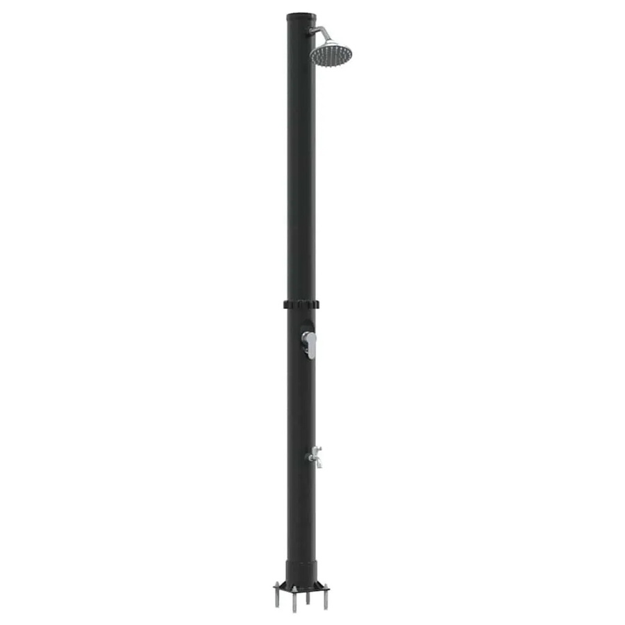 vidaXL Außen Solardusche Schwarz aus PVC und Aluminium, Höhe: 217 cm - Bild 2