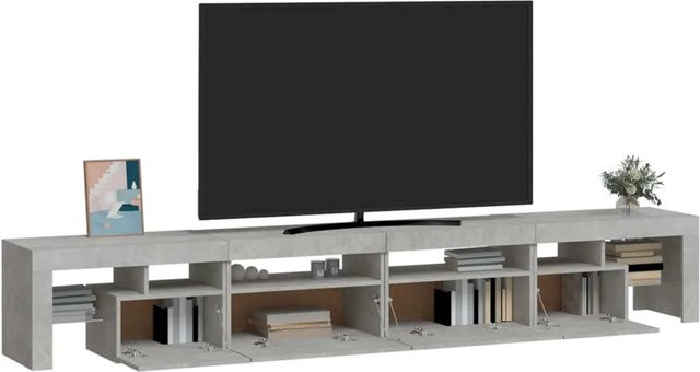 vidaXL TV-Schrank mit LED-Leuchten in Betongrau, modern, B/T/H: 260 x 36,5 x 40 cm - Bild 1