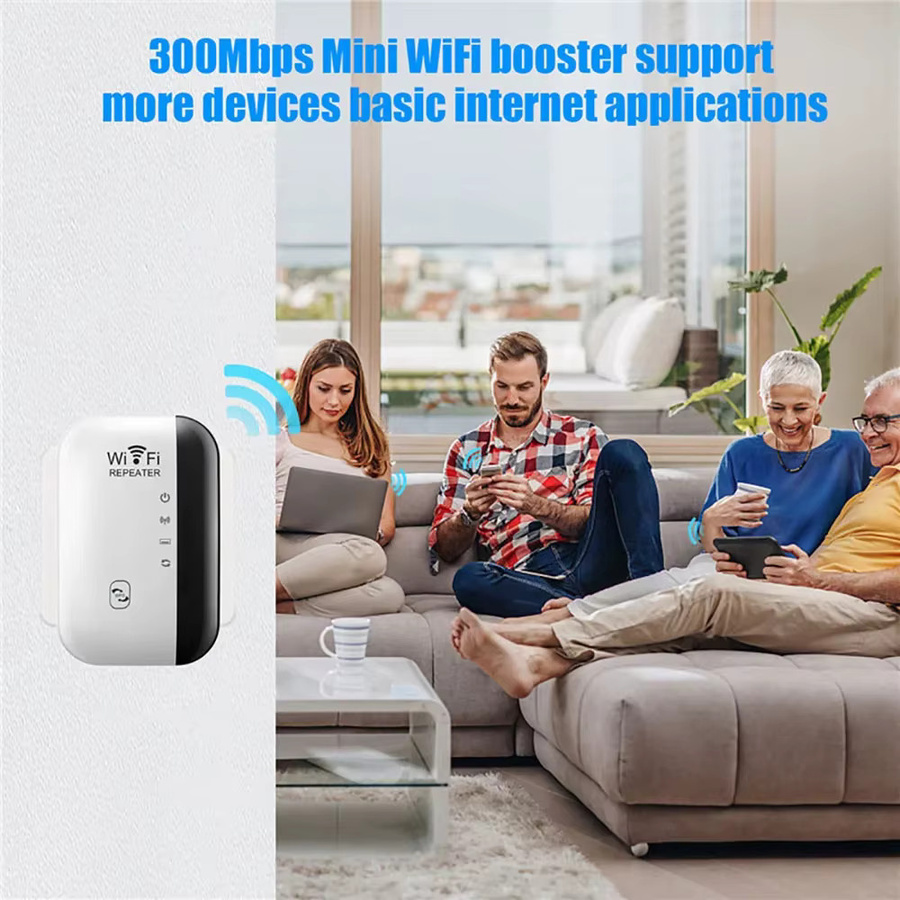 Kebidumei WiFi Repeater 300Mbps Wireless Signal Booster, Single Band WiFi Extender in Weiß - Bild 2