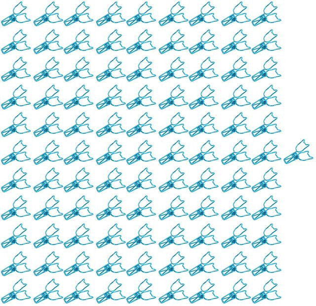 100 Stück GoolRC Katzen-Aktenklemmen aus Metall in Blau mit niedlicher Kätzchenform - Bild 1