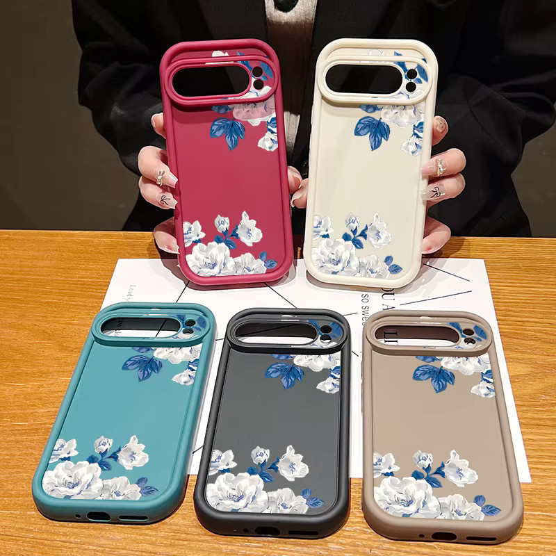 MOESOE Handyhülle mit weißem Blumenmuster für Google Pixel 10 9 8 Pro 7 Pro und weitere Modelle, stoßfeste weiche TPU Abdeckung, Farbe: Weiß - Bild 3
