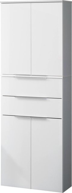 Fackelmann Bad-Hochschrank Kara Weiß mit Soft-Close-Türen und Schubladen B/T/H: 61 x 32 x 176 cm - Bild 1