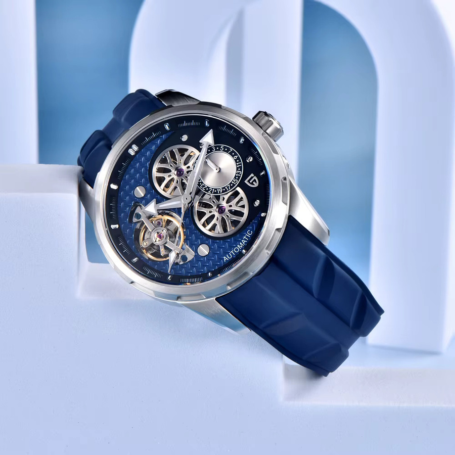PAGANI DESIGN Armbanduhr, Automatik, Edelstahl, Saphirglas, Blau, Herren - Bild 5