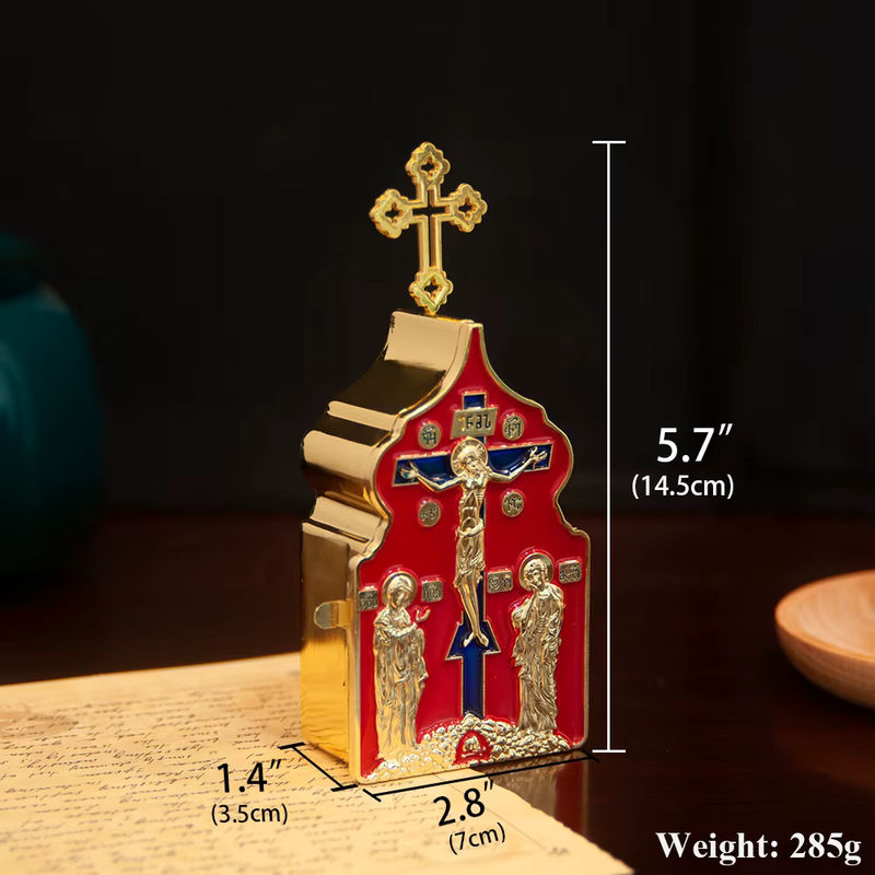 Religiöses Zinklegierung-Geschenkset mit Jesus-Kreuzigung-Design in Weiß und Mehrfarbig - Bild 2