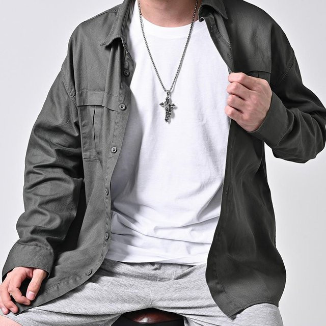 YIRAN Jewelry Anhänger Edelstahl, Kreuz, grau, Herren - Bild 1