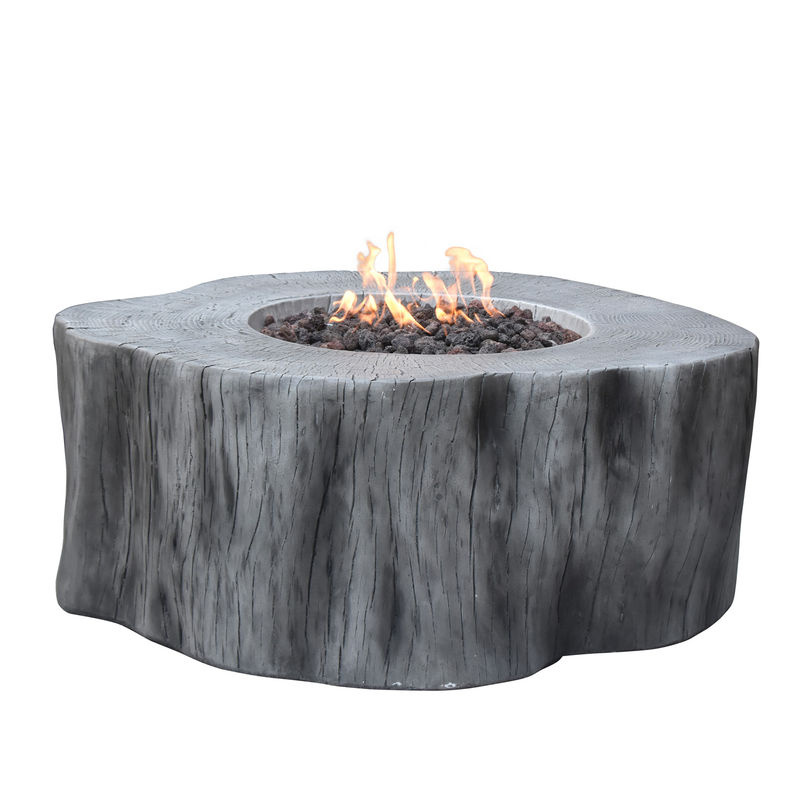 Elementi Gasfeuerstelle Manchester in Baumstamm-Optik aus Faserbeton, Hellgrau, B: 105 cm, T: 100 cm, H: 43 cm - Bild 5