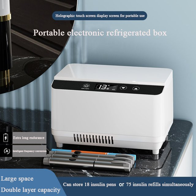 Dawupine Tragbare Mini Elektrische Kühlschrank Box für Insulin und Interferon, Weiß, 23,0 l - Bild 1