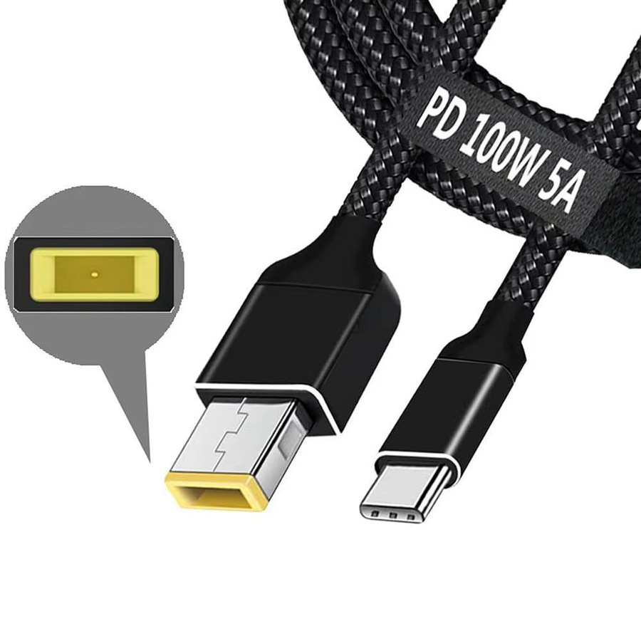Lenovo USB-C zu USB Slim Square Tip PD Netzkabel für Laptop, 1,8 m Länge - Bild 2