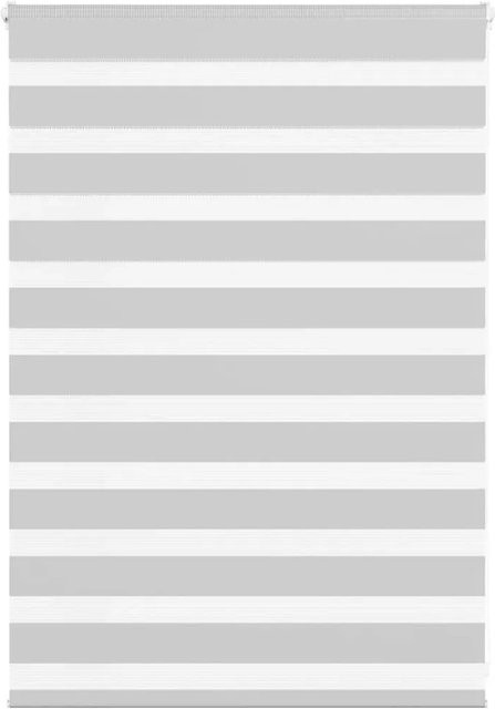 vidaXL Doppelrollo Zebra Hellgrau aus Polyester B/H: 110 x 100 cm - Bild 1