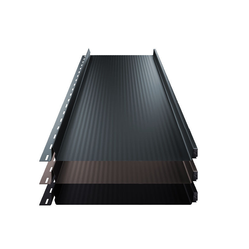 Stehfalz Terrano Dach und Wand aus Stahl von ThyssenKrupp in Schwarz mit Nanowelle und 50 µm Matt Premium Beschichtung, Breite: 31,6 cm, Materialstärke: 0,50 mm - Bild 1